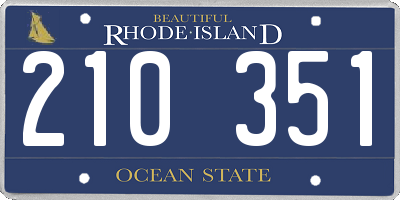 RI license plate 210351