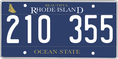 RI license plate 210355