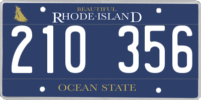 RI license plate 210356