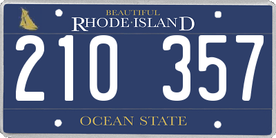 RI license plate 210357