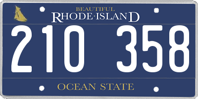 RI license plate 210358
