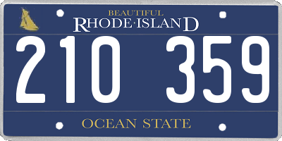 RI license plate 210359