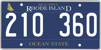 RI license plate 210360