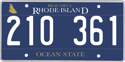 RI license plate 210361