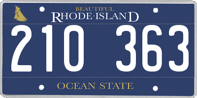 RI license plate 210363