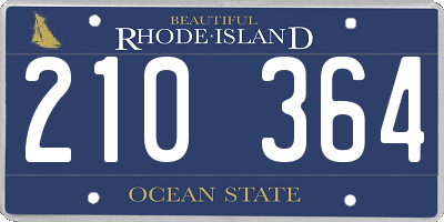 RI license plate 210364