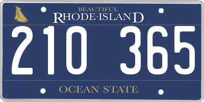 RI license plate 210365