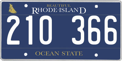 RI license plate 210366