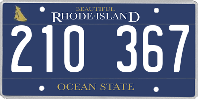 RI license plate 210367