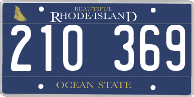 RI license plate 210369