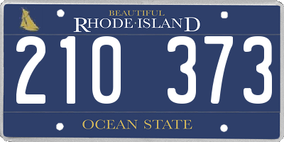 RI license plate 210373