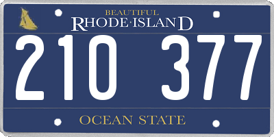 RI license plate 210377