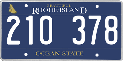 RI license plate 210378