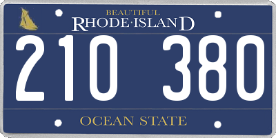 RI license plate 210380