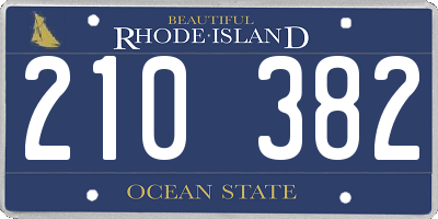 RI license plate 210382