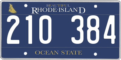 RI license plate 210384