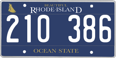 RI license plate 210386