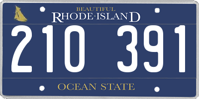 RI license plate 210391