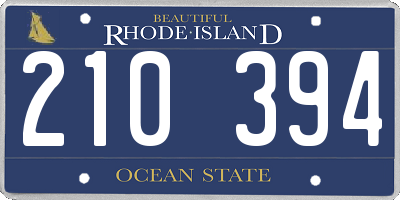 RI license plate 210394