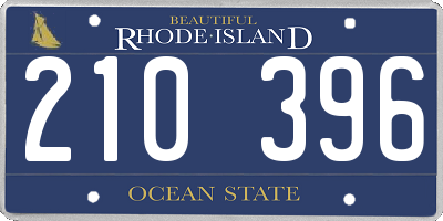 RI license plate 210396
