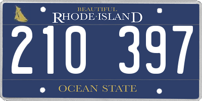 RI license plate 210397