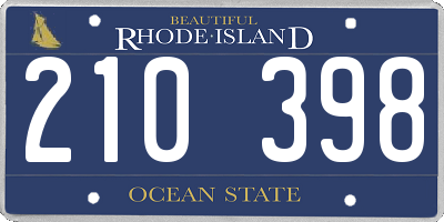 RI license plate 210398