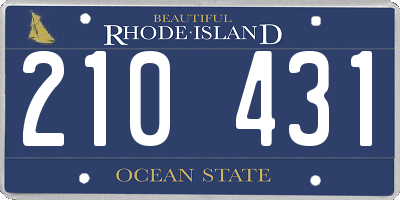 RI license plate 210431