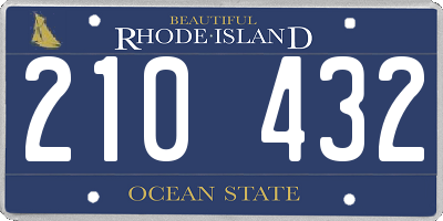 RI license plate 210432
