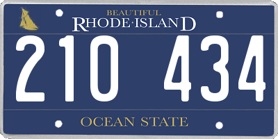 RI license plate 210434