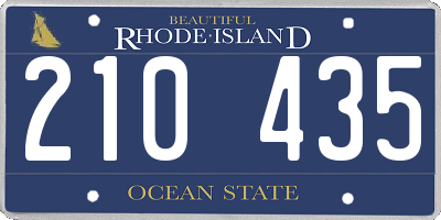 RI license plate 210435