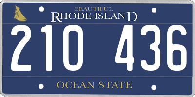RI license plate 210436