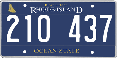 RI license plate 210437