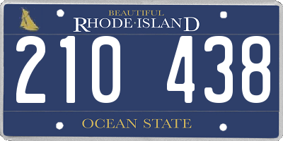 RI license plate 210438