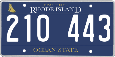 RI license plate 210443