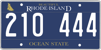 RI license plate 210444