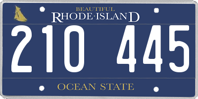 RI license plate 210445