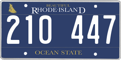 RI license plate 210447