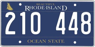 RI license plate 210448