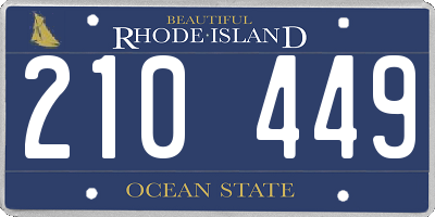 RI license plate 210449