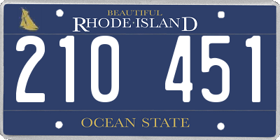 RI license plate 210451