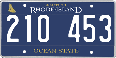 RI license plate 210453