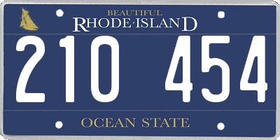 RI license plate 210454