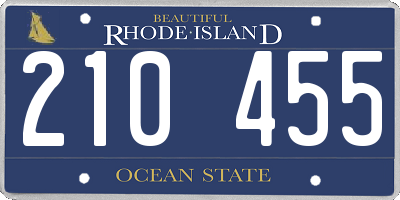RI license plate 210455