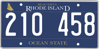 RI license plate 210458