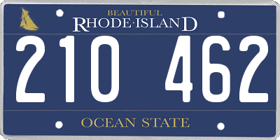 RI license plate 210462