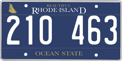 RI license plate 210463