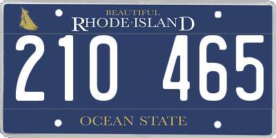 RI license plate 210465