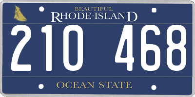 RI license plate 210468