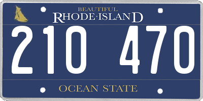 RI license plate 210470