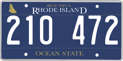 RI license plate 210472